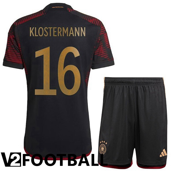 Germany (KLOSTERMANN 16) Kids Away Shirts Black World Cup 2022