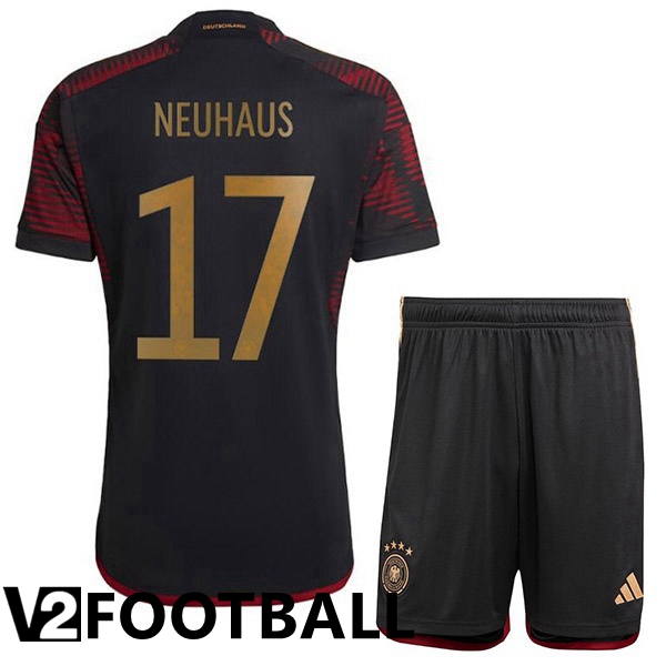 Germany (NEUHAUS 17) Kids Away Shirts Black World Cup 2022