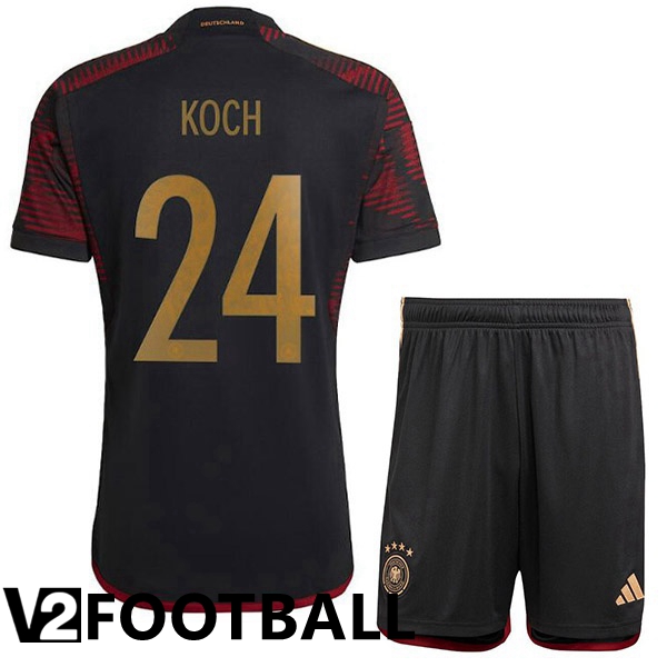 Germany (KOCH 24) Kids Away Shirts Black World Cup 2022