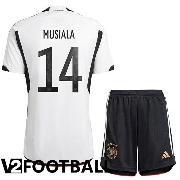 Germany (MUSIALA 14) Kids Home Shirts Black White 2023/2023