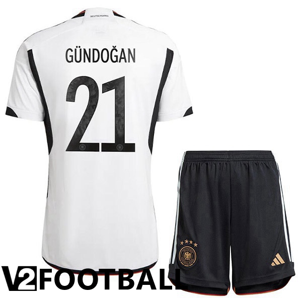 Germany (GÜNDOGAN 21) Kids Home Shirts Black White 2023/2023