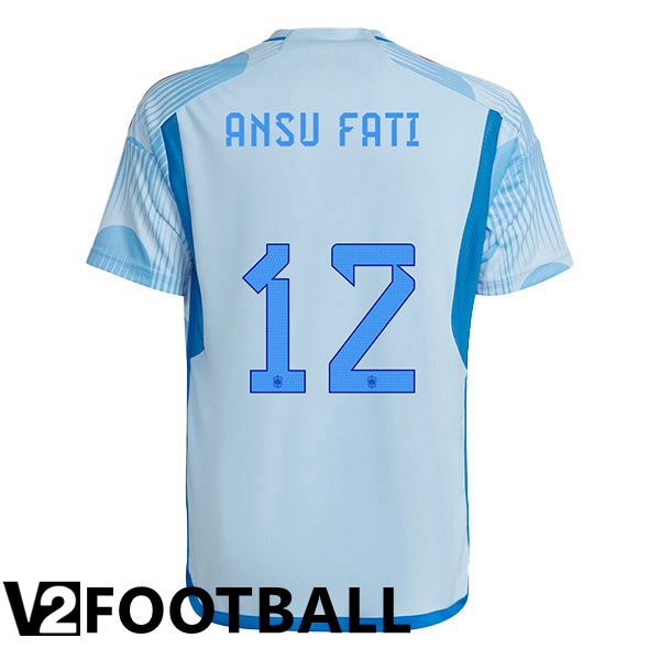 Spain (ANSU FATI 12) Away Shirts Blue White 2023/2023