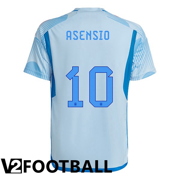 Spain (ASENSIO 10) Away Shirts Blue White 2023/2023