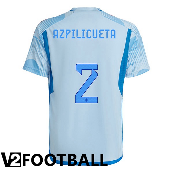 Spain (AZPILICUETA 2) Away Shirts Blue White 2023/2023