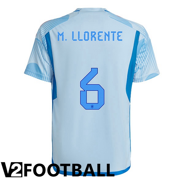 Spain (M.LLORENTE 6) Away Shirts Blue White 2023/2023