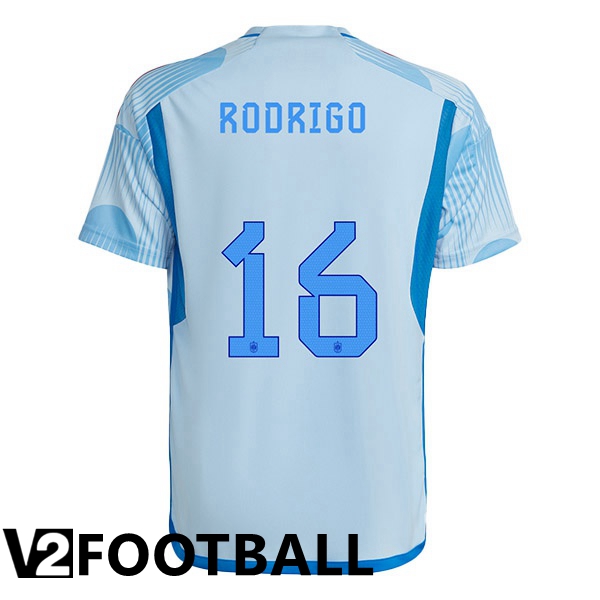 Spain (RODRIGO 16) Away Shirts Blue White 2023/2023