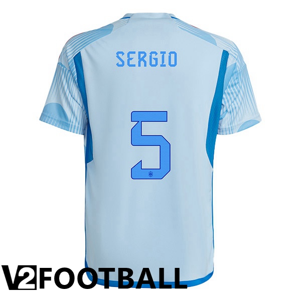 Spain (SERGIO 5) Away Shirts Blue White 2023/2023