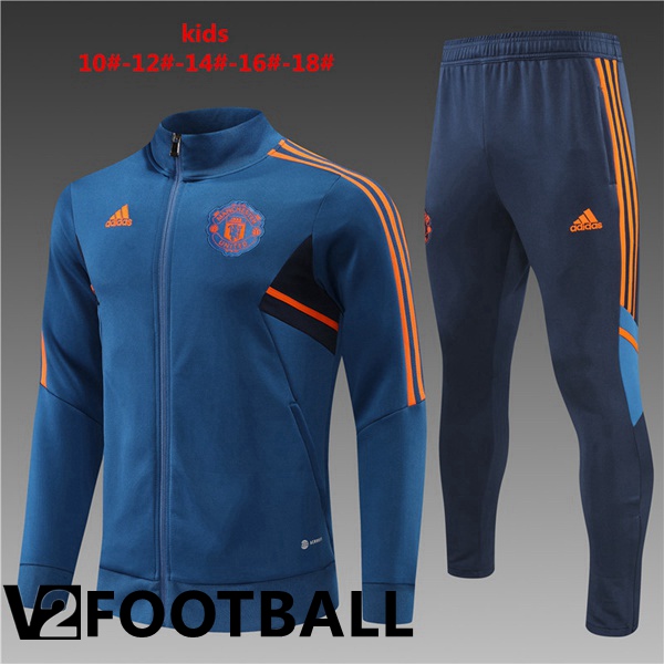 Manchester United Kids Training Jacket Suit Blue 2022/2023