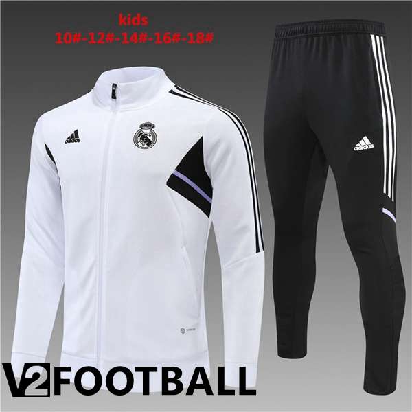 Real Madrid Kids Training Jacket Suit White 2022/2023