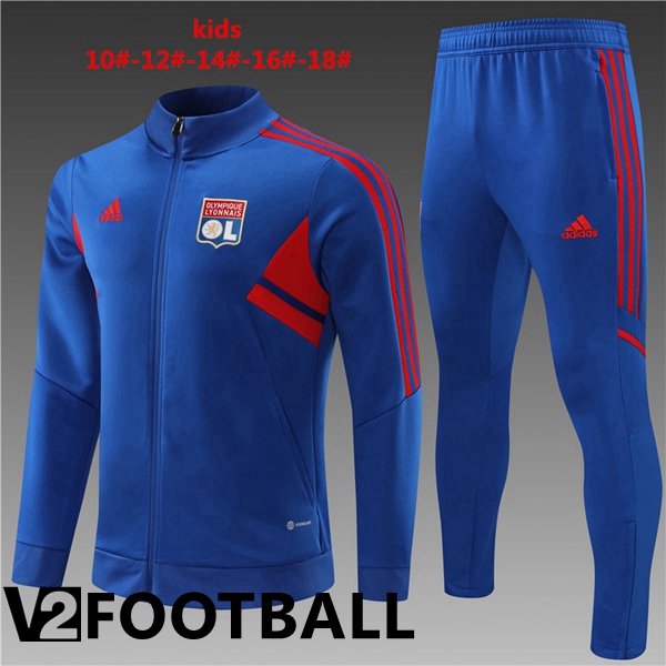 Olympique Lyon Kids Training Jacket Suit Blue 2022/2023