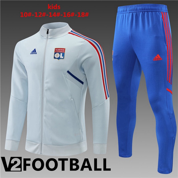 Olympique Lyon Kids Training Jacket Suit Grey 2022/2023