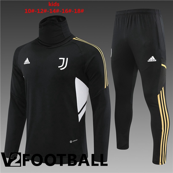 Juventus High collar Kids Training Tracksuit Black 2022/2023