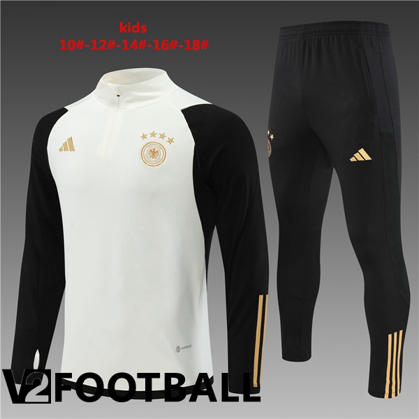 Germany Kids Training Tracksuit White Black 2022/2023