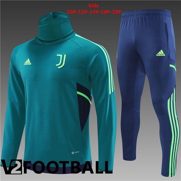 Juventus High collar Kids Training Jacket Suit Green 2022/2023
