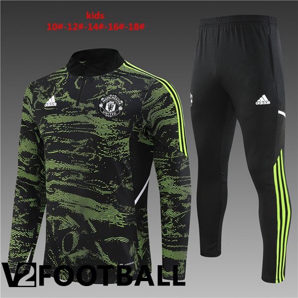 Manchester United Kids Training Jacket Suit Green 2022/2023