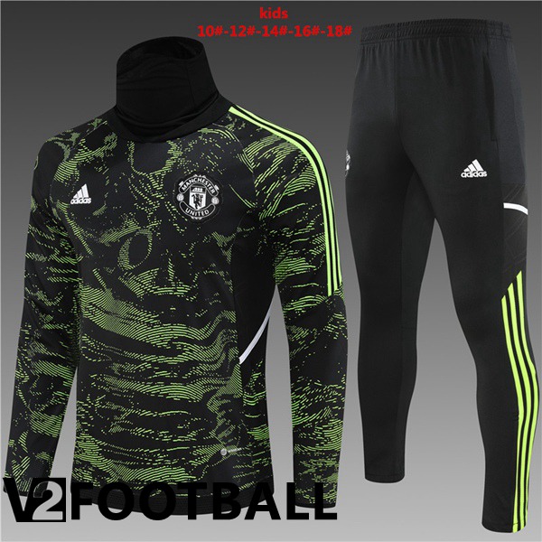 Manchester United High collar Kids Training Jacket Suit Green 2022/2023