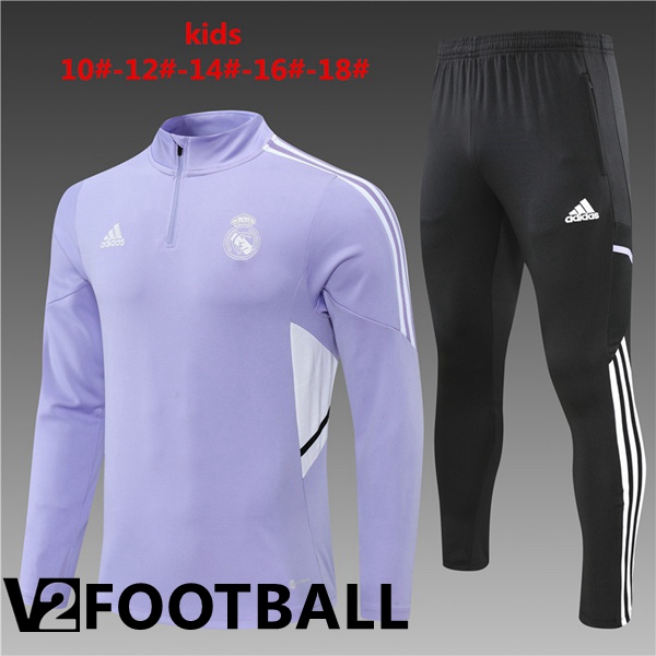 Real Madrid Kids Training Tracksuit Purple 2022/2023