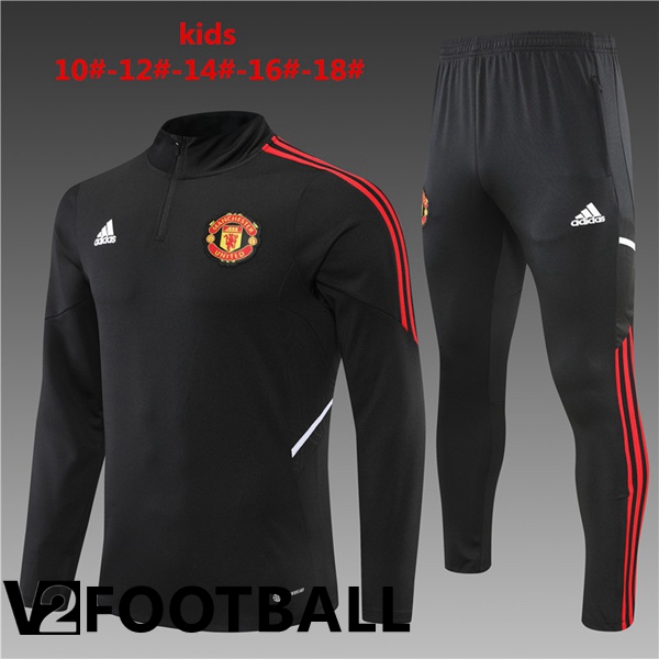 Manchester United Kids Training Tracksuit Black 2022/2023