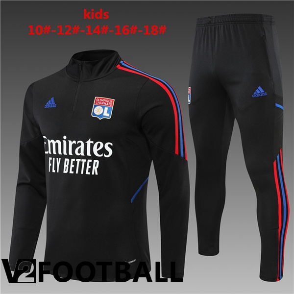 Olympique Lyon Kids Training Tracksuit Black 2022/2023