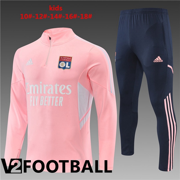 Olympique Lyon Kids Training Tracksuit Pink 2022/2023