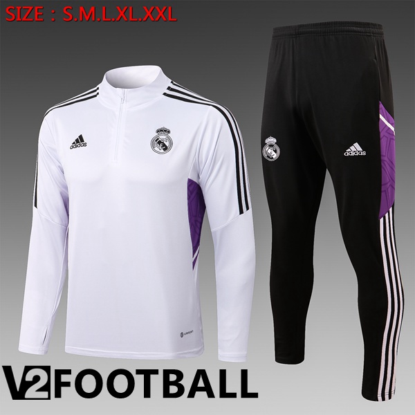 Real Madrid Kids Training Jacket Suit White 2022/2023