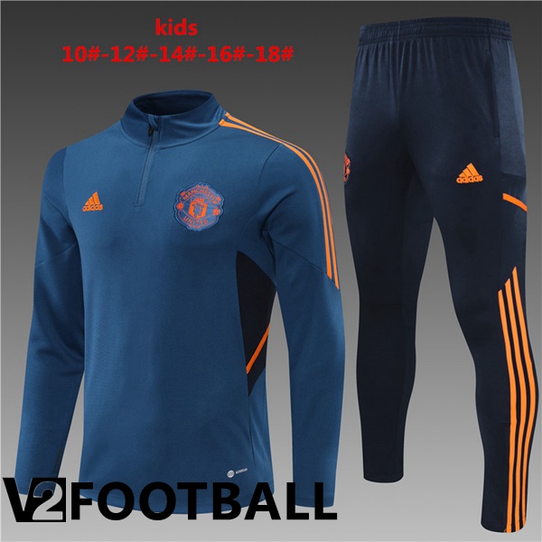 Manchester United Kids Training Jacket Suit Blue 2022/2023