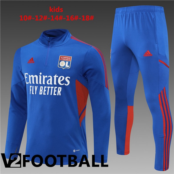 Olympique Lyon Kids Training Jacket Suit Blue 2022/2023