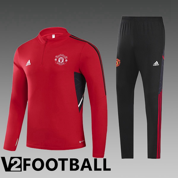 Manchester United Kids Training Jacket Suit Red 2022/2023