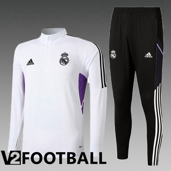 Real Madrid Kids Training Jacket Suit White 2022/2023