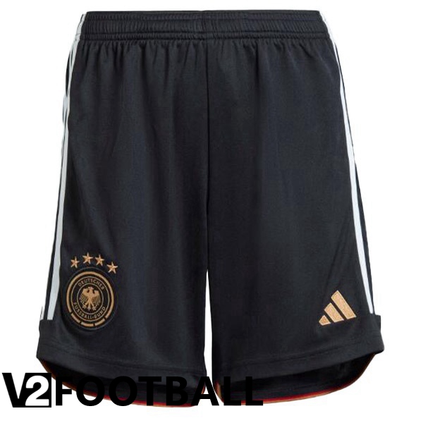 Germany Soccer Shorts Home Black White 2022/2023