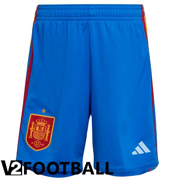 Spain Soccer Shorts Away Blue White 2022/2023