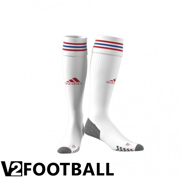 Olympique Lyon Soccer Socks Home White 2022/2023