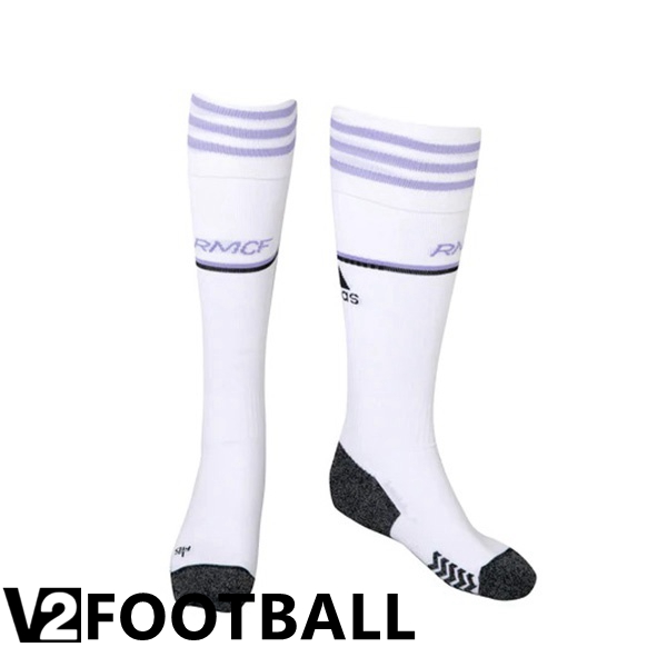 Real Madrid Soccer Socks Home White 2022/2023