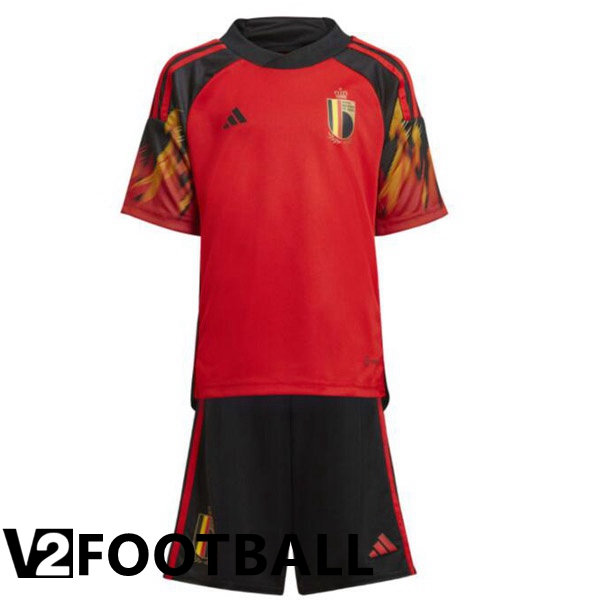 Belgium Kids Home Shirts Red World Cup 2022
