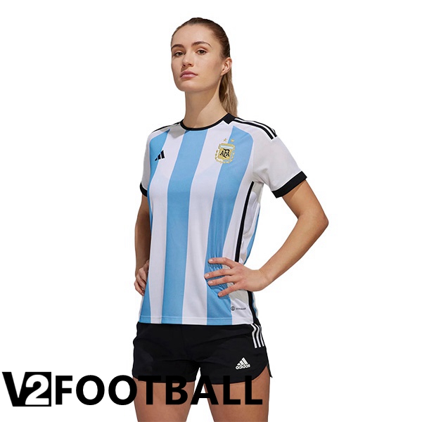 Argentina Womens Home Shirts Blue White World Cup 2022