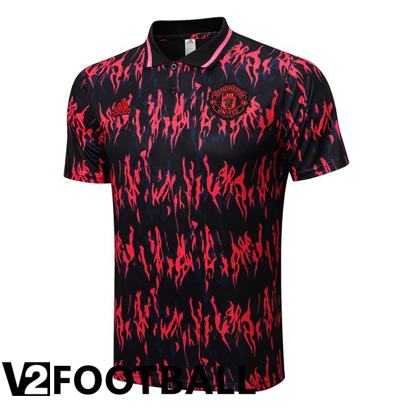 Manchester United Polo Shirts Black Red 2022/2023