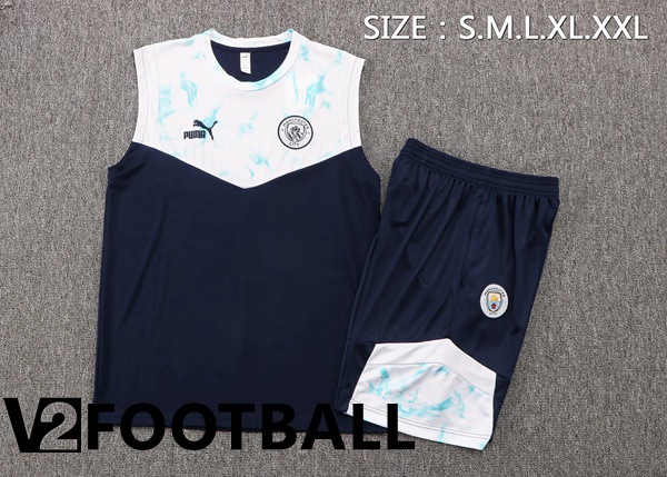 Manchester City Football Vest + Shorts Blue White 2022/2023