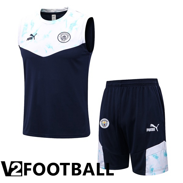 Manchester City Football Vest + Shorts Blue White 2022/2023