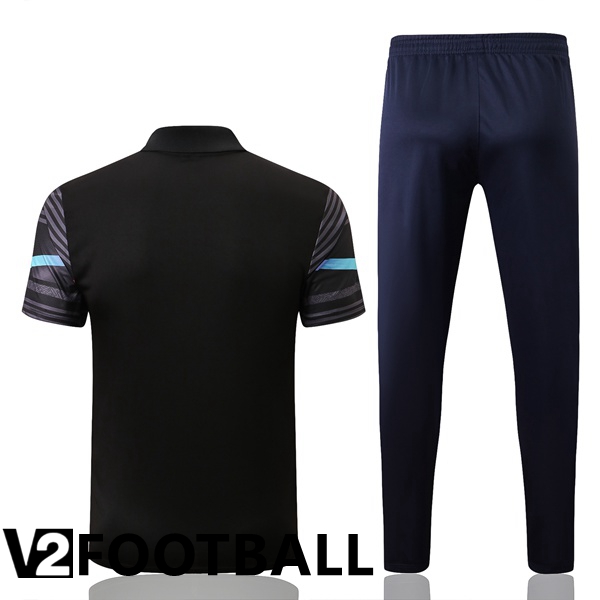 Manchester City Polo Shirts + Pants Black 2022/2023