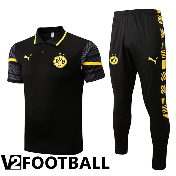 Borussia Dortmund Polo Shirts + Pants Black 2022/2023