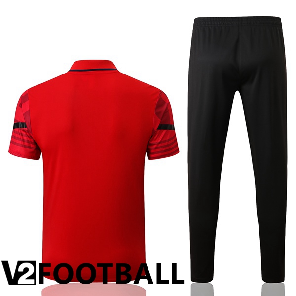 AC Milan Polo Shirts + Pants Red 2022/2023