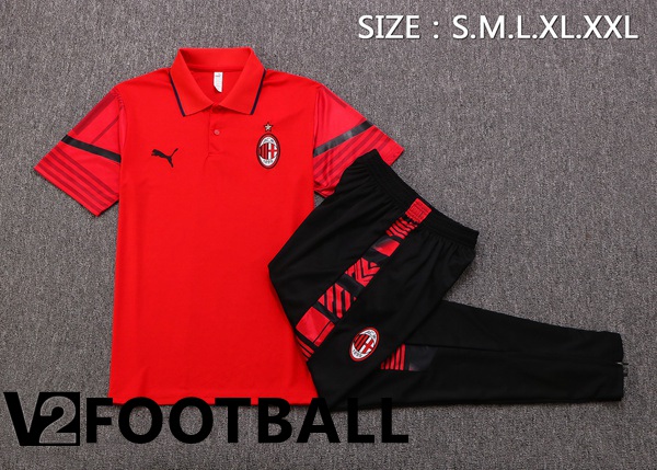 AC Milan Polo Shirts + Pants Red 2022/2023