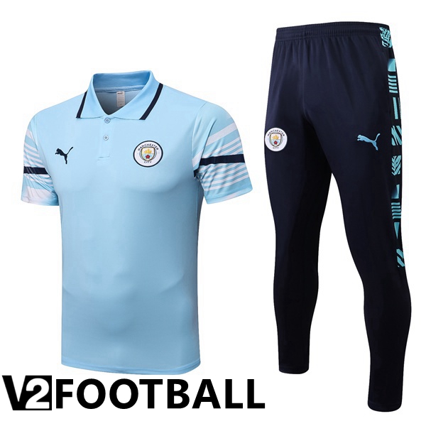 Manchester City Polo Shirts + Pants Blue 2022/2023