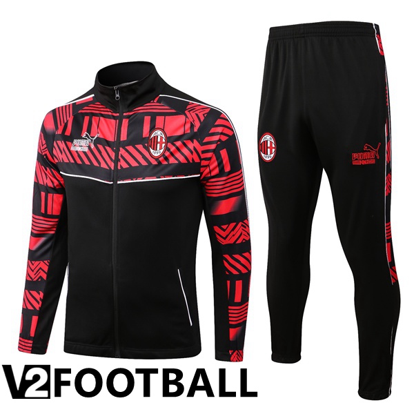 AC Milan Training Jacket Suit Black Red 2022/2023