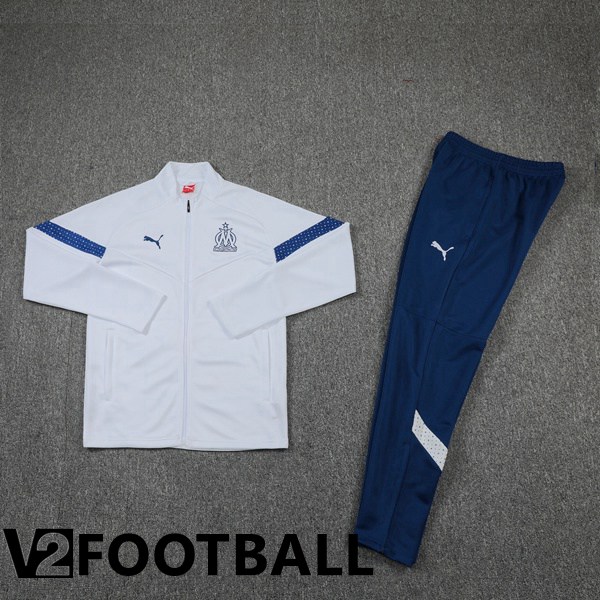 Olympique MarseilleTraining Jacket Suit White 2022/2023