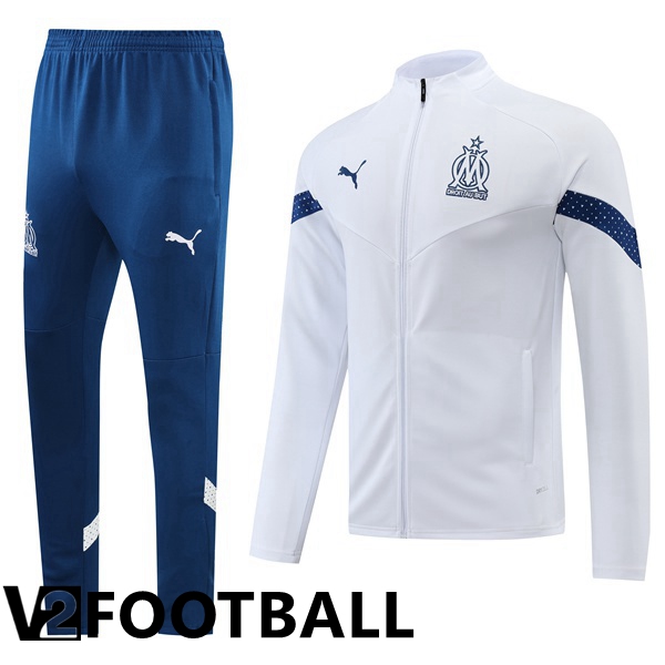 Olympique MarseilleTraining Jacket Suit White 2022/2023