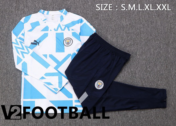 Manchester City Training Tracksuit White Blue 2022/2023