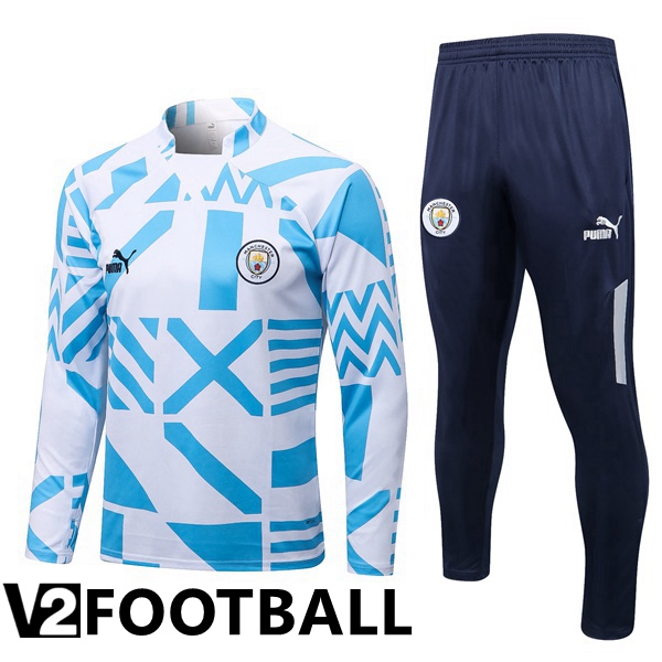 Manchester City Training Tracksuit White Blue 2022/2023