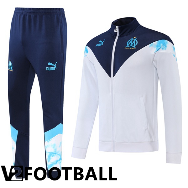 Olympique MarseilleTraining Tracksuit Windbreaker White 2022/2023