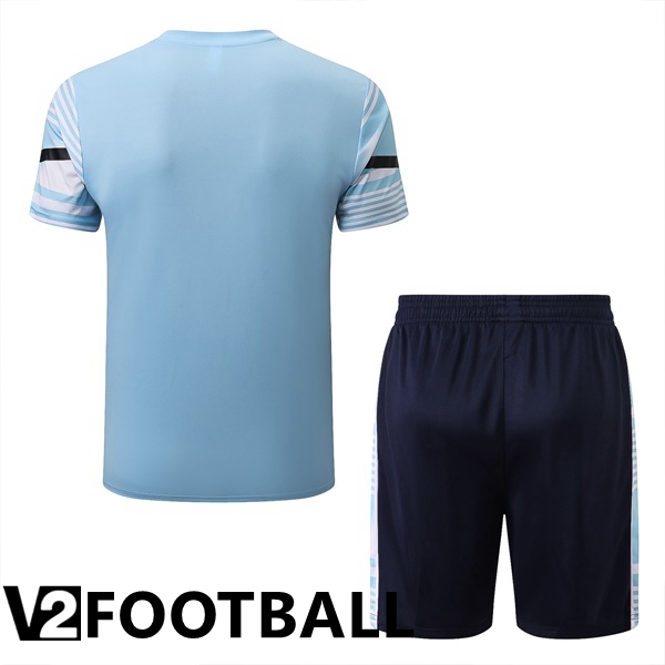 Manchester City Training T Shirt + Shorts Blue 2022/2023